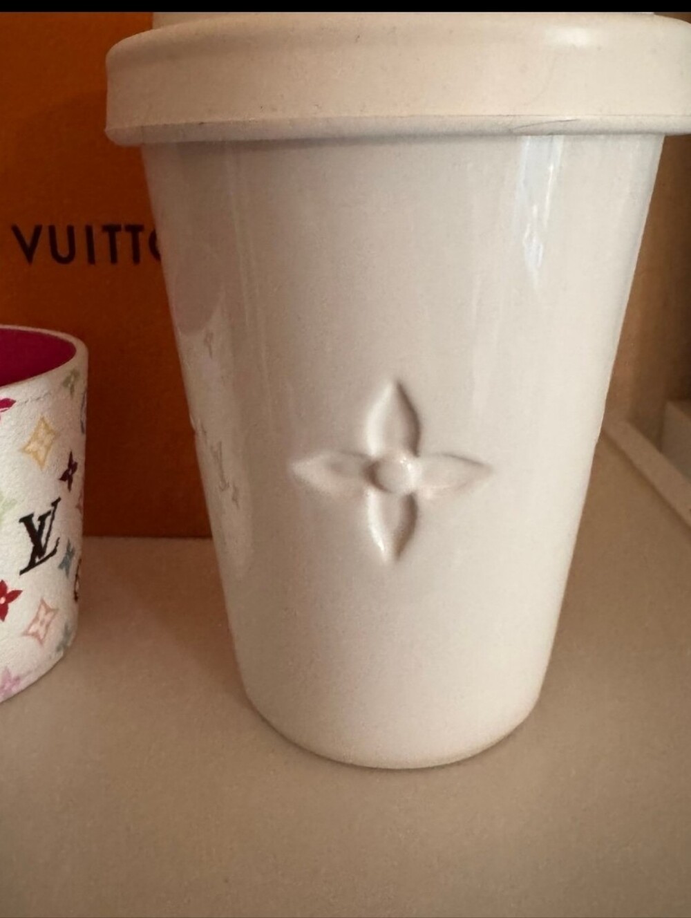 Louis Vuitton X Murakami White Multicolor Monogram Cup Sleeve Ceramic Mug - Picture 9 of 12